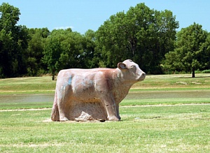 Side View of Cow Sculpture bright